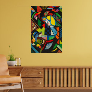 Poster Fille dans un rocher