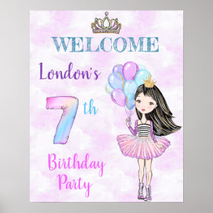 Poster Fille de 7 ans Princesse Lavande Turquoise