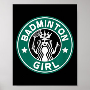 Poster Fille de badminton pour adolescents dans l'équipe