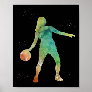 Poster Fille De Basketball Jouant