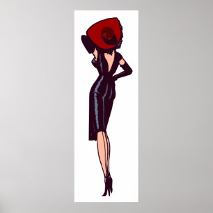 Poster Fille de charme glamour vintage rétro