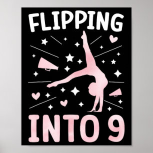 Poster Fille de cheerleading pour 9e anniversaire de neuf