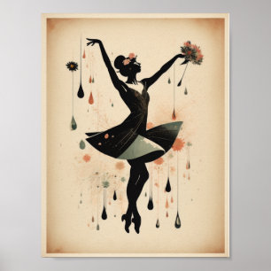 Poster fille de danse vintage