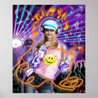 POSTER FILLE DE DISQUE