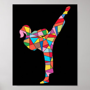 Poster Fille de karaté Arts martiaux Enfants Femmes Taekw