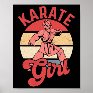 Poster Fille de karaté Karatéka Combattante d'autodéfense