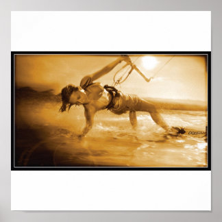 Poster fille de kiteboard