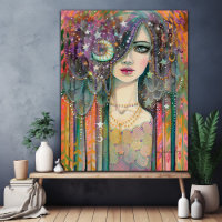 Fille de la Galaxie Belle Boho Art Fantastique Git