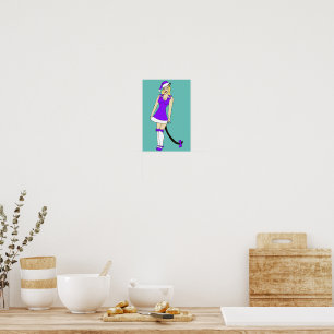 Poster Fille de Noël pourpre