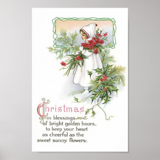 Poster Fille de Noël Vintage