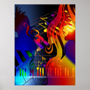 Poster Fille de partie avec l'affiche de Blacklight de