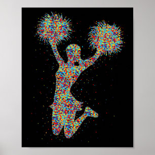 Poster Fille de pom-pom girls Cheerleading Chef de file d