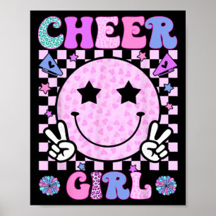 Poster Fille de pom-pom girls Groovy Cheerleading Cheerle