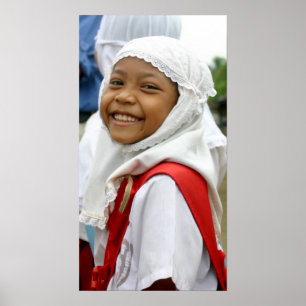 Poster Fille de sourire