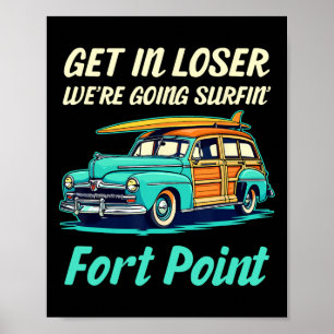 Poster Fille de surf de San Francisco Fort Point Femmes H