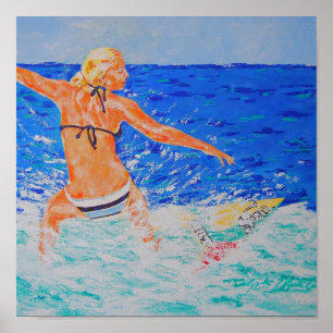 Poster Fille de surfer