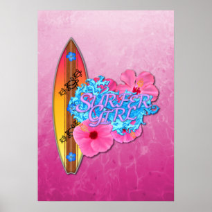 Poster Fille de surfer