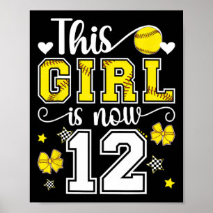 Poster Fille Douce 12 Ans Anniversaire 12 Ans Joueuse Dou