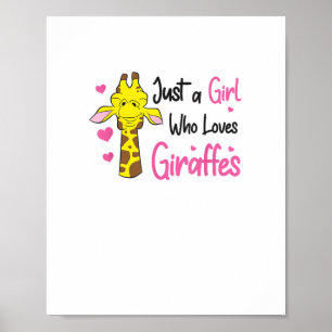 Poster Fille drôle de girafe Juste une fille qui aime les