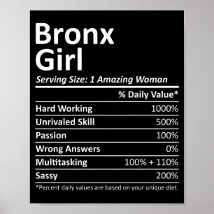 Poster Fille du Bronx Ny New York Ville Drôle Maison Raci