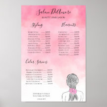 Fille du menu de service avec tresse aquarelle ros