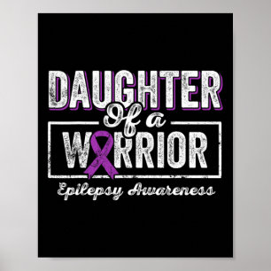 Poster Fille D'Un Guerrier Épilepsie Ribbon Violet Suppo