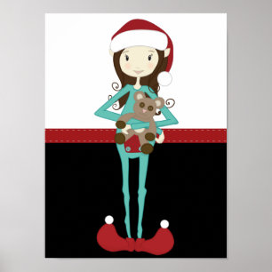 Poster Fille Elfe de Noël