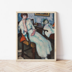 Poster Fille en blanc   Samuel John Peploe