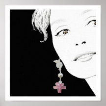 Fille en perle oreille mode illustration art