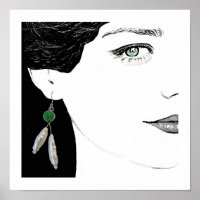 Fille en perle oreille mode illustration art