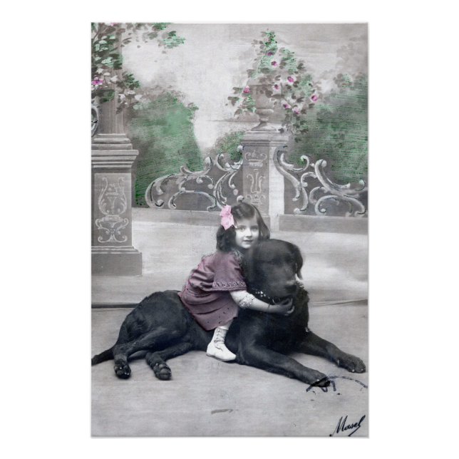 Poster Fille et son chien (Devant)