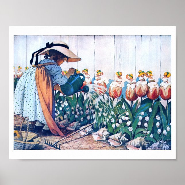 Poster Fille et Tulip, Jessie Willcox Smith (Devant)