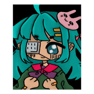 Poster fille eyepatch