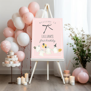 Poster Fille Fantôme d'anniversaire et Baby shower de la 