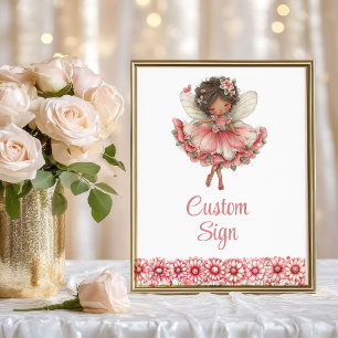 Poster Fille Féerique Artistique Rougeur Florale Annivers