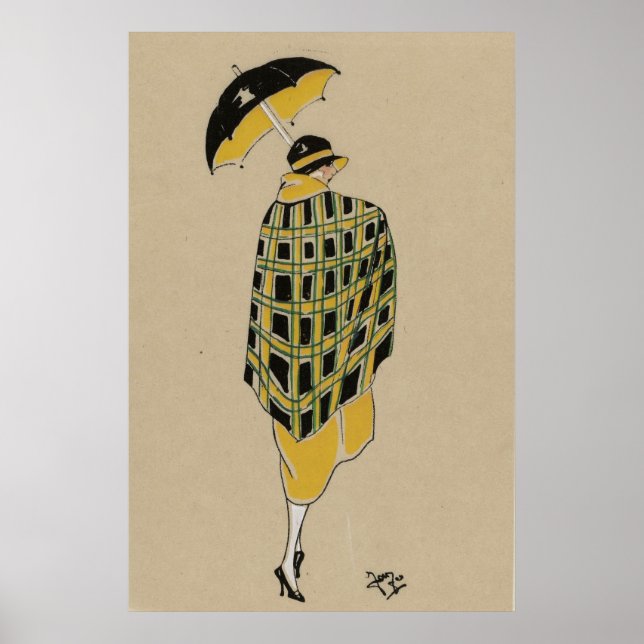 Poster Fille Flamme Dans La Pluie (Devant)