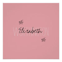 Fille Floral Calligraphie Nom rose roux rouge