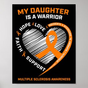 Poster Fille guerrière Porte Orange Sclérose Multiple Aw