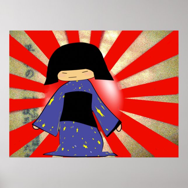Poster fille japonaise (Devant)