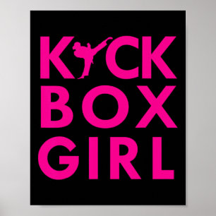 Poster Fille Kickbox Karaté Kickboxing Arts Martiaux 