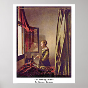 Poster Fille lisant une lettre par Johannes Vermeer