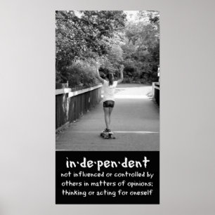 Poster Fille Longboard célébrant l'indépendance