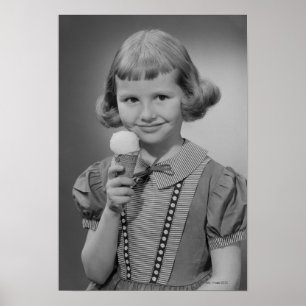 Poster Fille mangeant de la glace