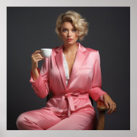 Fille mannequin pin-up rose portrait femme de bure