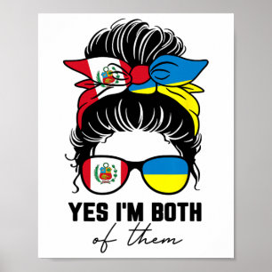 Poster Fille moitié péruvienne moitié ukrainienne Pérou U