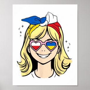 Poster Fille moitié polonaise moitié ukrainienne
