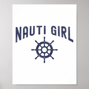 Poster Fille Nauti Dessin De Bateau Drôle Pour Femmes