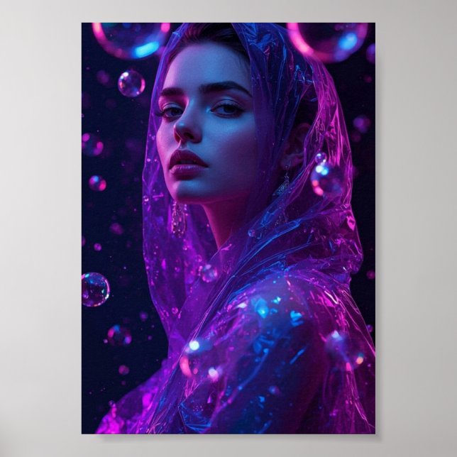 Poster Fille Néon 💜 (Devant)