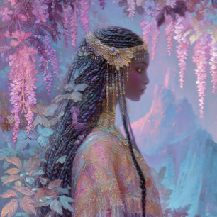 Poster Fille noire Reine noire Art fantastique Déesse