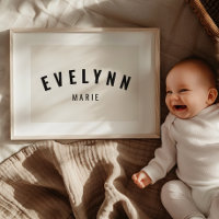 Fille Nom personnalisé Imprimer Minimaliste Neutre